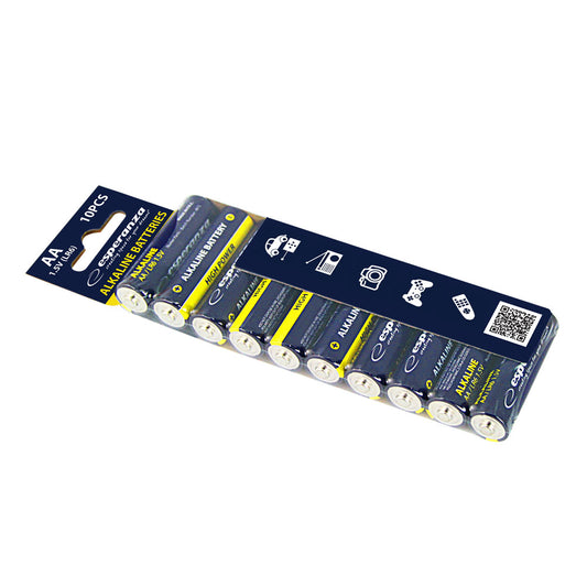 Pilhas Alcalinas Esperanza AA x10 uni. Embaladas em Película EZB112