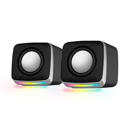 Colunas de Som Esperanza 2.0 USB Pretas | Áudio Estéreo Compacto e Moderno
