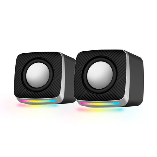 Colunas de Som Esperanza 2.0 USB Pretas | Áudio Estéreo Compacto e Moderno