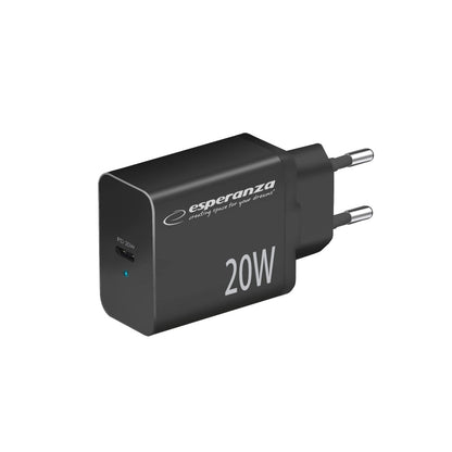 Esperanza Quick Power Fast Charger 20W USB-C PD Preto