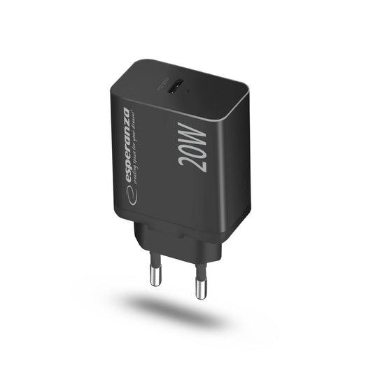 Esperanza Quick Power Fast Charger 20W USB-C PD Preto