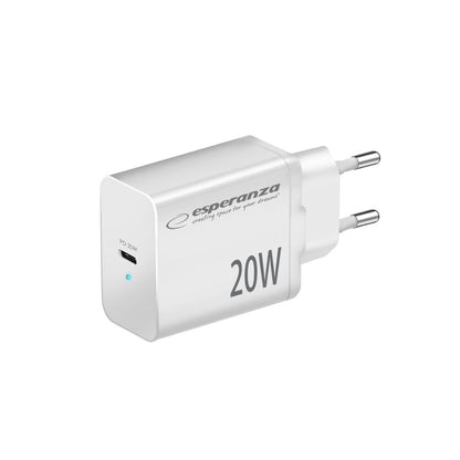 Esperanza Quick Power Fast Charger 20W USB-C PD Branco