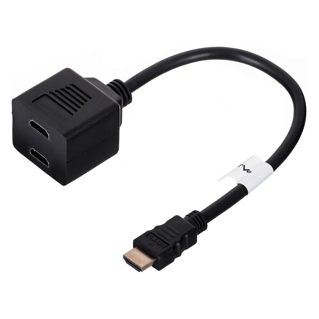Adaptador HDMI LANBERG AD-0019-BK 1 x HDMI Macho para 2 x HDMI Fêmea