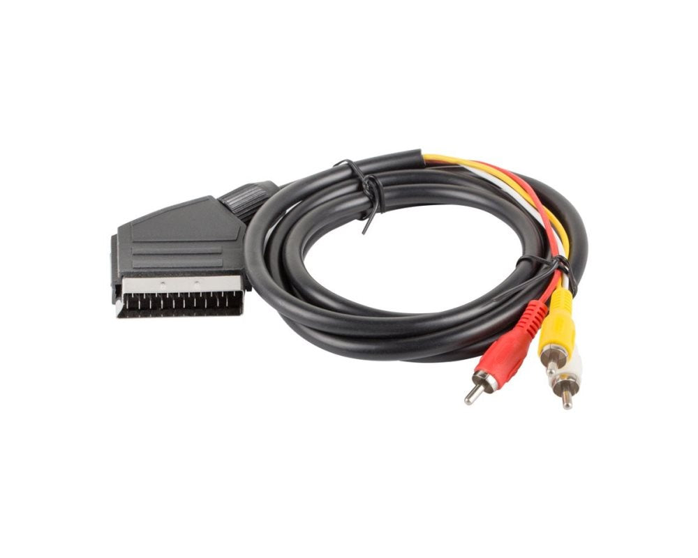 Cabo EUROCONECTOR SCART (21-pins) para 3 x RCA 1,8 m Lanberg