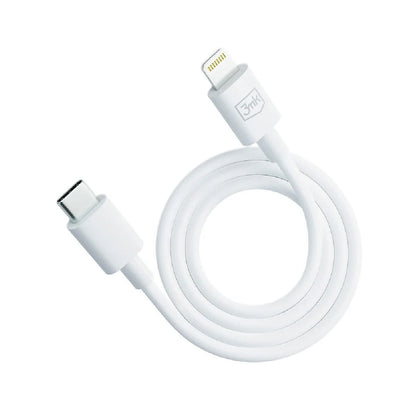 Cabo USB-C para Lightning 3mk / 20W / 1.2m / Branco