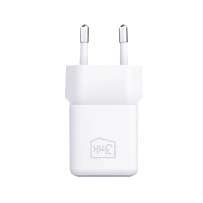 Carregador de Parede 3mk / PD GaN 25W / c/ CaboUSB-C incluído / Branco
