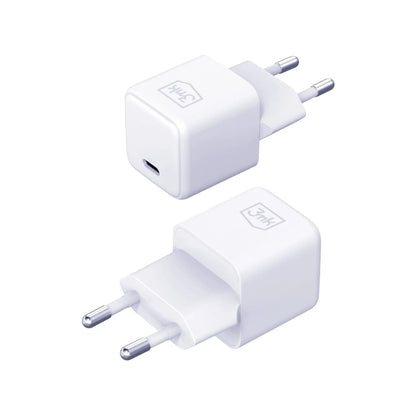 Carregador de Parede 3mk / PD GaN 25W / c/ CaboUSB-C incluído / Branco