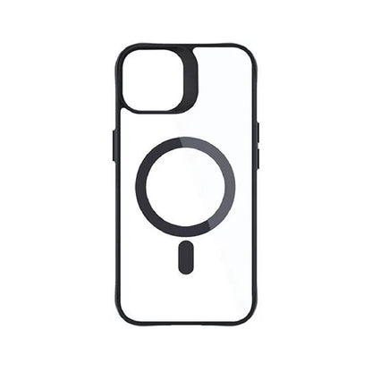 Capa Protetora Transparente / 3mk / para Smartphone iPhone 15 / com Moldura Preta/ Satin Armor MagCase