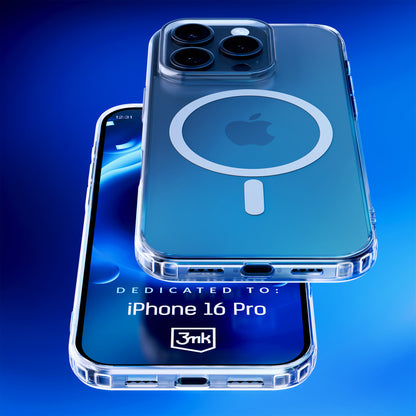Capa Protetora / 3mk /  para Smartphone iPhone 16 Pro / Transparente /  MagCase com MagSafe