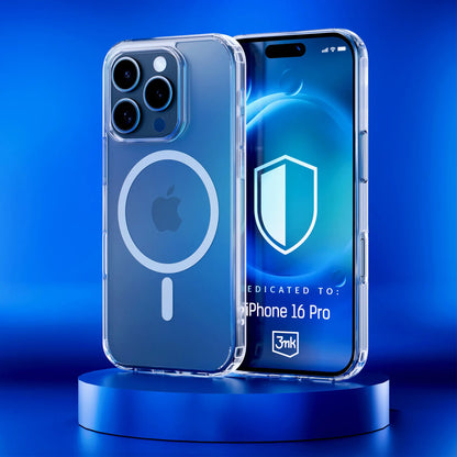 Capa Protetora / 3mk /  para Smartphone iPhone 16 Pro / Transparente /  MagCase com MagSafe