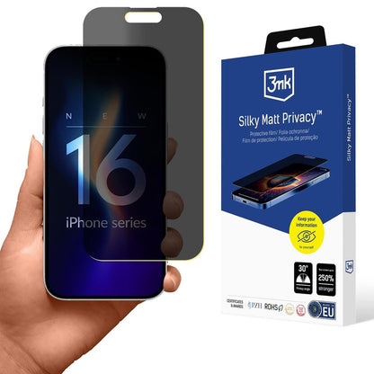Película de Proteção 3MK para iPhone 16 Pro 6.3" / Silky Matt Privacy