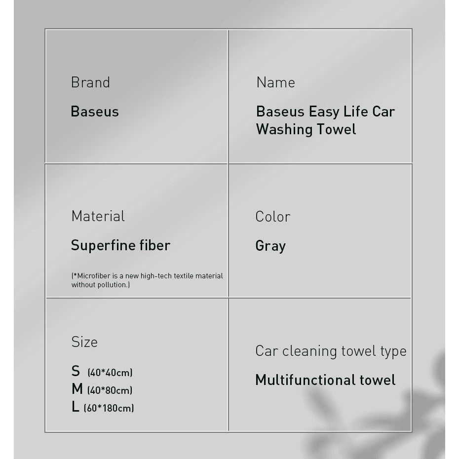 Baseus 2 x Microfiber Car Drying Towel Microfiber 40cm x 40cm Gray (CRXCMJ-0G)_29
