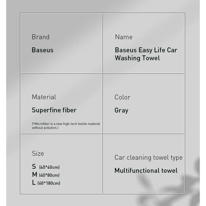 Baseus 2 x Microfiber Car Drying Towel Microfiber 40cm x 40cm Gray (CRXCMJ-0G)_29