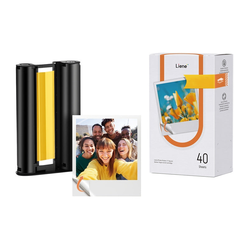 Liene Amber 3x3" Self-Adhesive Photo Paper, 40 Sheets + 1 Refill_0