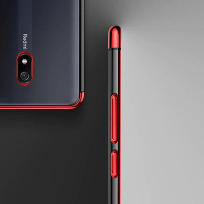 Clear Color Case Gel TPU Electroplating frame Cover for Xiaomi Redmi 8A blue_2