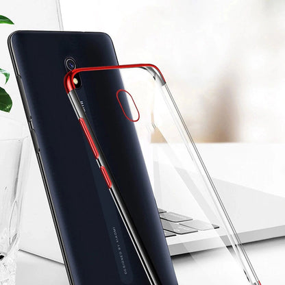 Clear Color Case Gel TPU Electroplating frame Cover for Xiaomi Redmi 8A blue_3