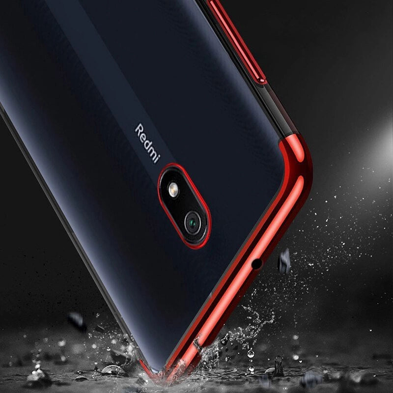 Clear Color Case Gel TPU Electroplating frame Cover for Xiaomi Redmi 8A blue_4