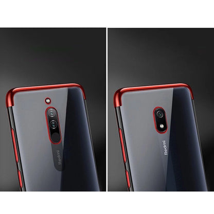 Clear Color Case Gel TPU Electroplating frame Cover for Xiaomi Redmi 8A blue_5