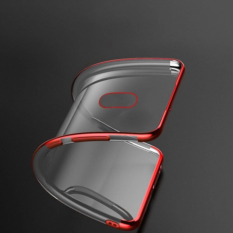Clear Color Case Gel TPU Electroplating frame Cover for Xiaomi Redmi 8A blue_7