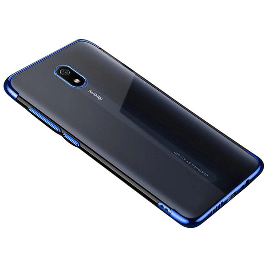 Clear Color Case Gel TPU Electroplating frame Cover for Xiaomi Redmi 8A blue_0