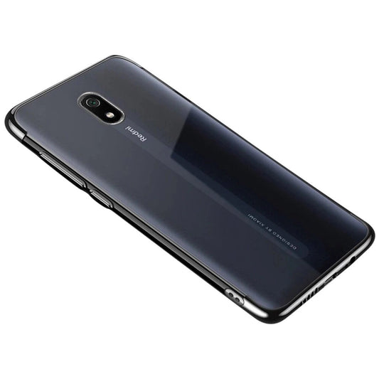 Clear Color Case Gel TPU Electroplating frame Cover for Xiaomi Redmi 8A black_0