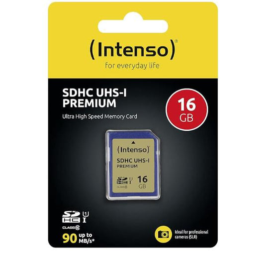 Cartão de memória INTENSO SDHC 16 GB Class 10 UHS-I / Preto / 1151224_0