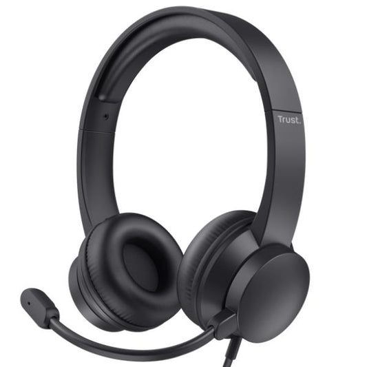 Headset Trust / Preto / HS-201 ON-EAR USB_0
