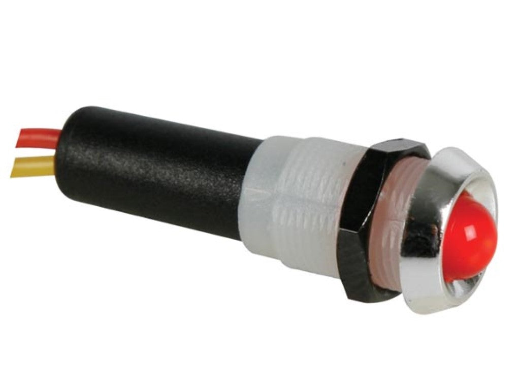 LÂMPADA LED 5V VERMELHA - INVÓLUCRO CROMADO_0