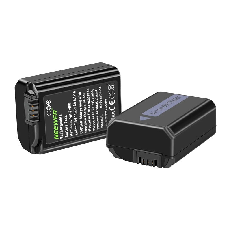 Set of 2 Sony replacement batteries and a NEEWER NP-FW50 charger_1