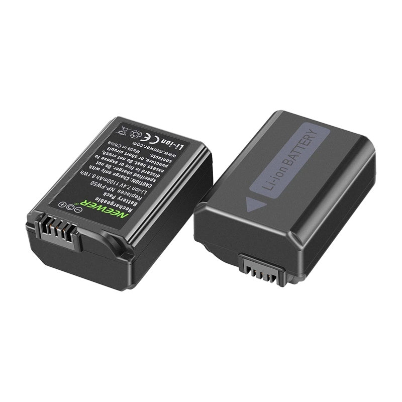 Set of 2 Sony replacement batteries and a NEEWER NP-FW50 charger_2