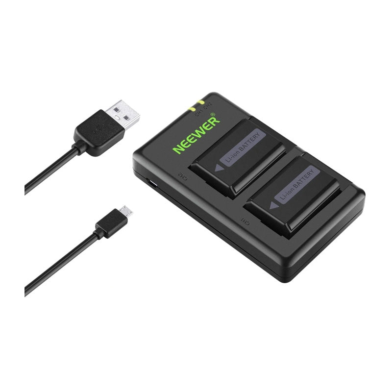 Set of 2 Sony replacement batteries and a NEEWER NP-FW50 charger_3