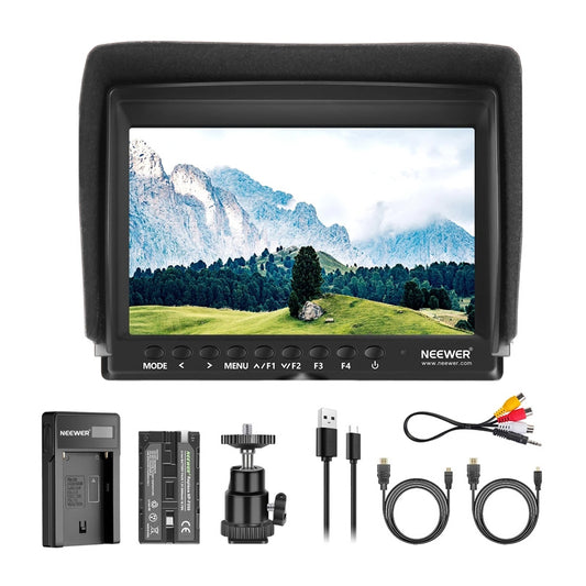 NEEWER F100 Field Monitor + USB Charger + Battery Kit_0