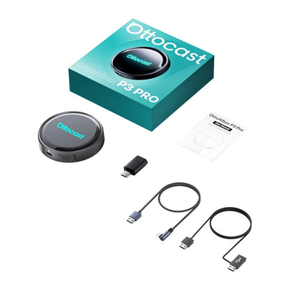 Wireless Carplay / Android Auto Adapter Ottocast OttoAibox P3 Pro for Apple iPhone / Android Series, Black PCS61-T _1