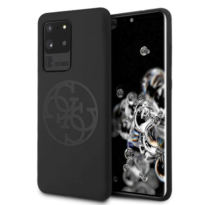 Guess GUHCS69LS4GBK S20 Ultra G988 black/black hard case Silicone 4G Tone On Tone_0