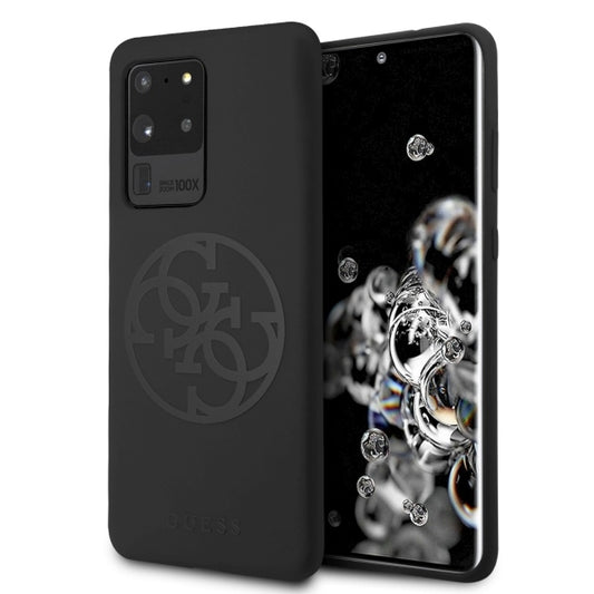 Guess GUHCS69LS4GBK S20 Ultra G988 black/black hard case Silicone 4G Tone On Tone_0