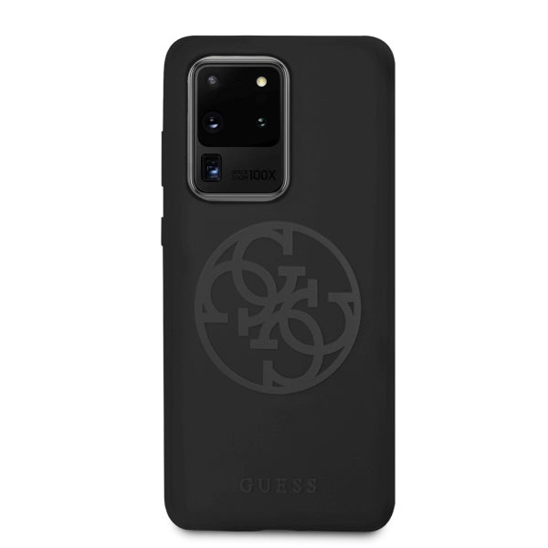 Guess GUHCS69LS4GBK S20 Ultra G988 black/black hard case Silicone 4G Tone On Tone_2