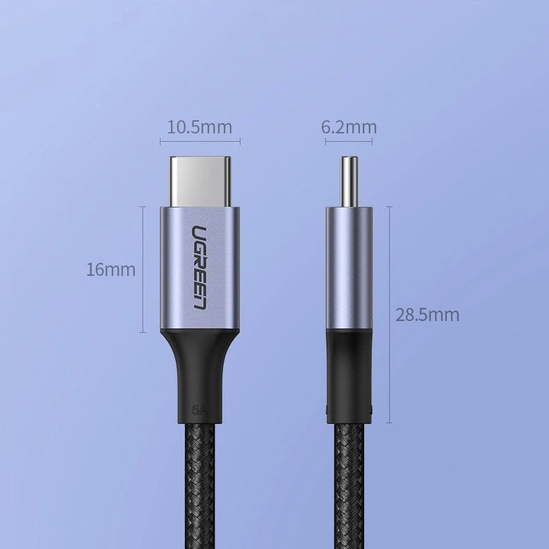 Ugreen US316 70429 USB-C - USB-C PD QC FCP Cable 100W 5A 480Mb/s 2m - Gray_11