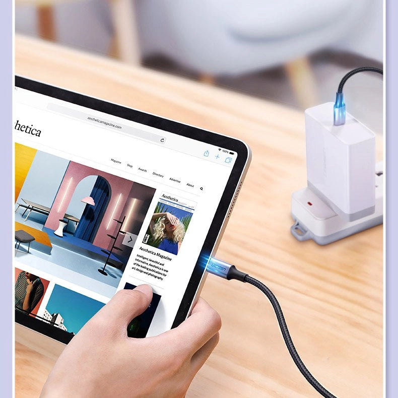 Ugreen US316 70429 USB-C - USB-C PD QC FCP Cable 100W 5A 480Mb/s 2m - Gray_1