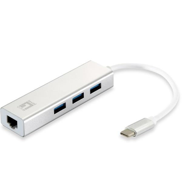 LEVELONE USB-0504 - ADATTATORE DI RETE USB-C GIGABIT+ HUB 3-PORTE USB 3.0_0