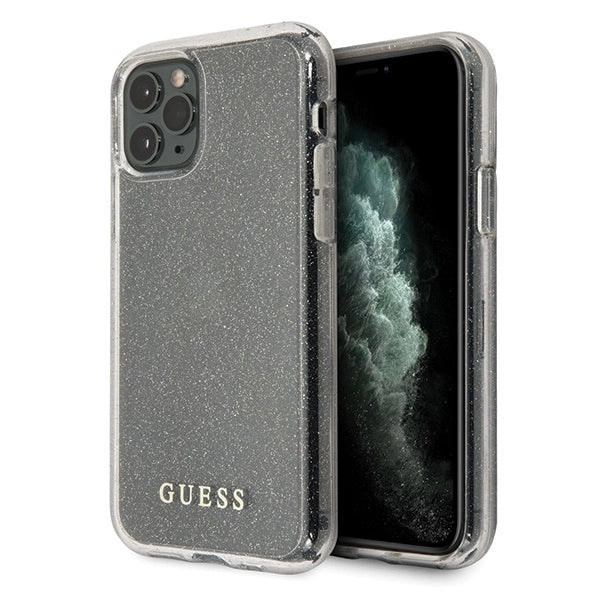 Guess GUHCN58PCGLSI iPhone 11 Pro silver/silver hard case Glitter_0