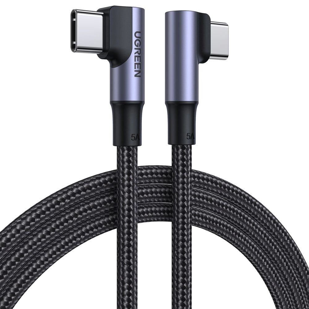 Ugreen US335 70698 angled USB-C - USB-C PD QC FCP cable 100W 5A 480Mb/s 2m - black_0