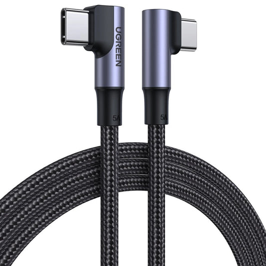 Ugreen US335 70698 angled USB-C - USB-C PD QC FCP cable 100W 5A 480Mb/s 2m - black_0
