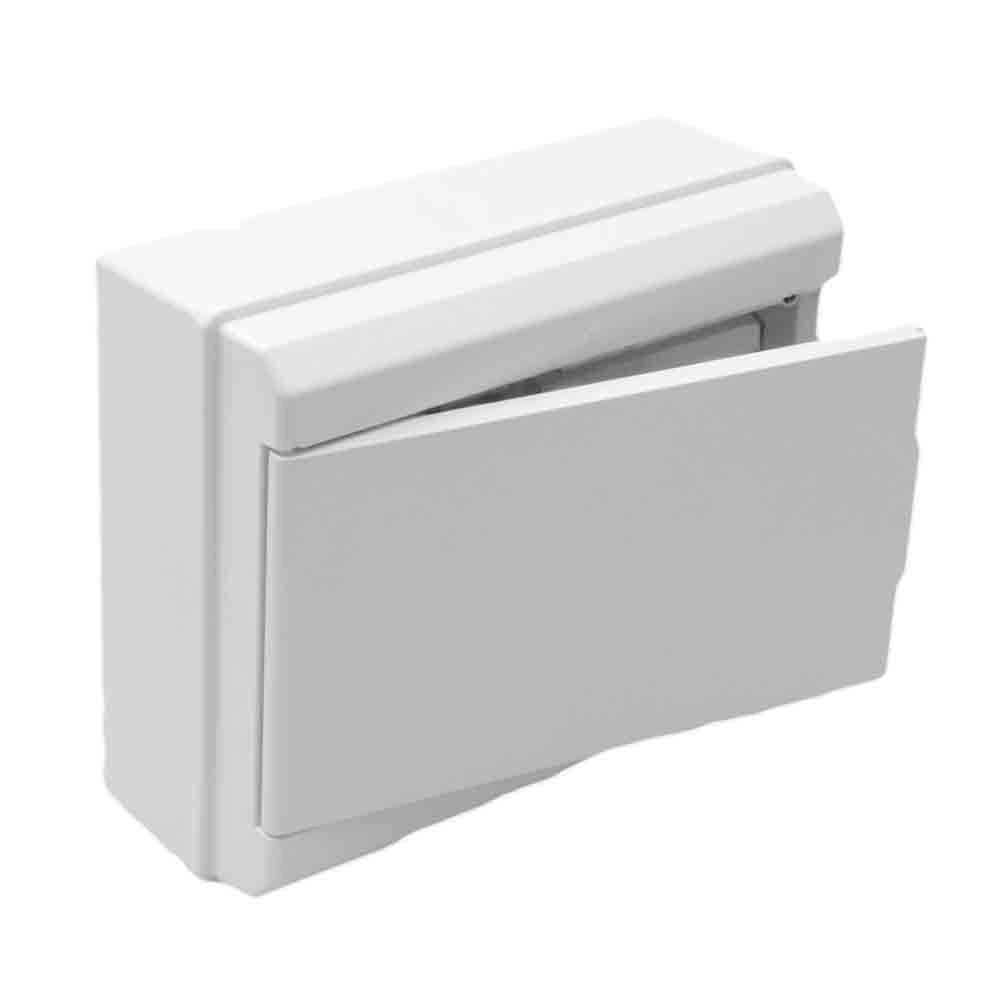 Caixa com tampa para distribuÃ§Ã£o 1 a 4 icp+8 elementos branco 277x188x55mm solera (retratilado) 697cb_0