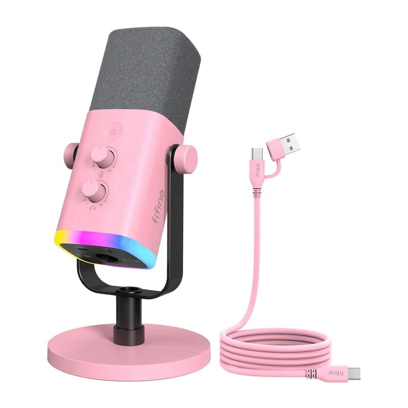 Fifine AM8 Gaming Microphone (Pink)_0