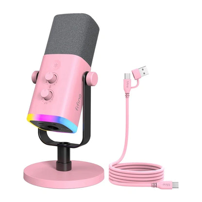 Fifine AM8 Gaming Microphone (Pink)_0