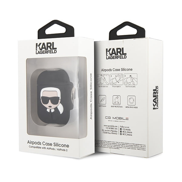 Case for AirPods 1 / 2 Karl Lagerfeld Silicone Ikonik - black_10
