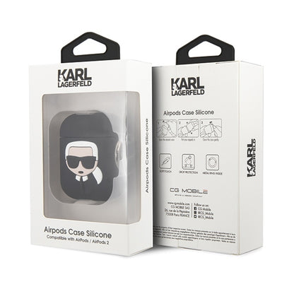 Case for AirPods 1 / 2 Karl Lagerfeld Silicone Ikonik - black_10
