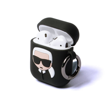 Case for AirPods 1 / 2 Karl Lagerfeld Silicone Ikonik - black_3