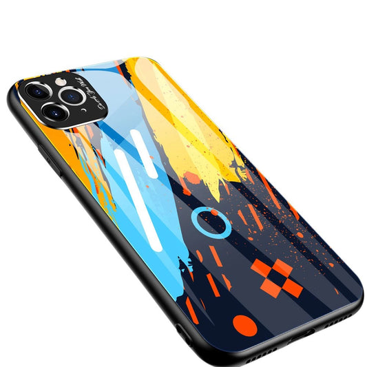 Color Glass Case Durable Cover with Tempered Glass Back and camera cover iPhone 11 Pro Max pattern 1_0