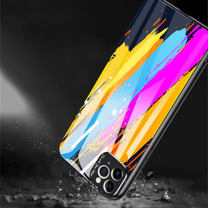 Color Glass Case Durable Cover with Tempered Glass Back and camera cover iPhone 11 Pro Max pattern 1_10